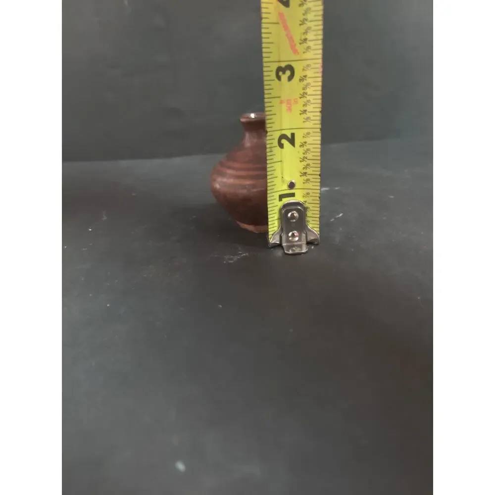 Vintage Studio Pottery Brown Miniature Bud Vase Handcrafted Small Art Pottery